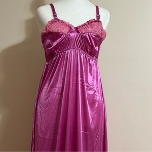 Elegant Pink Satin Nightgown